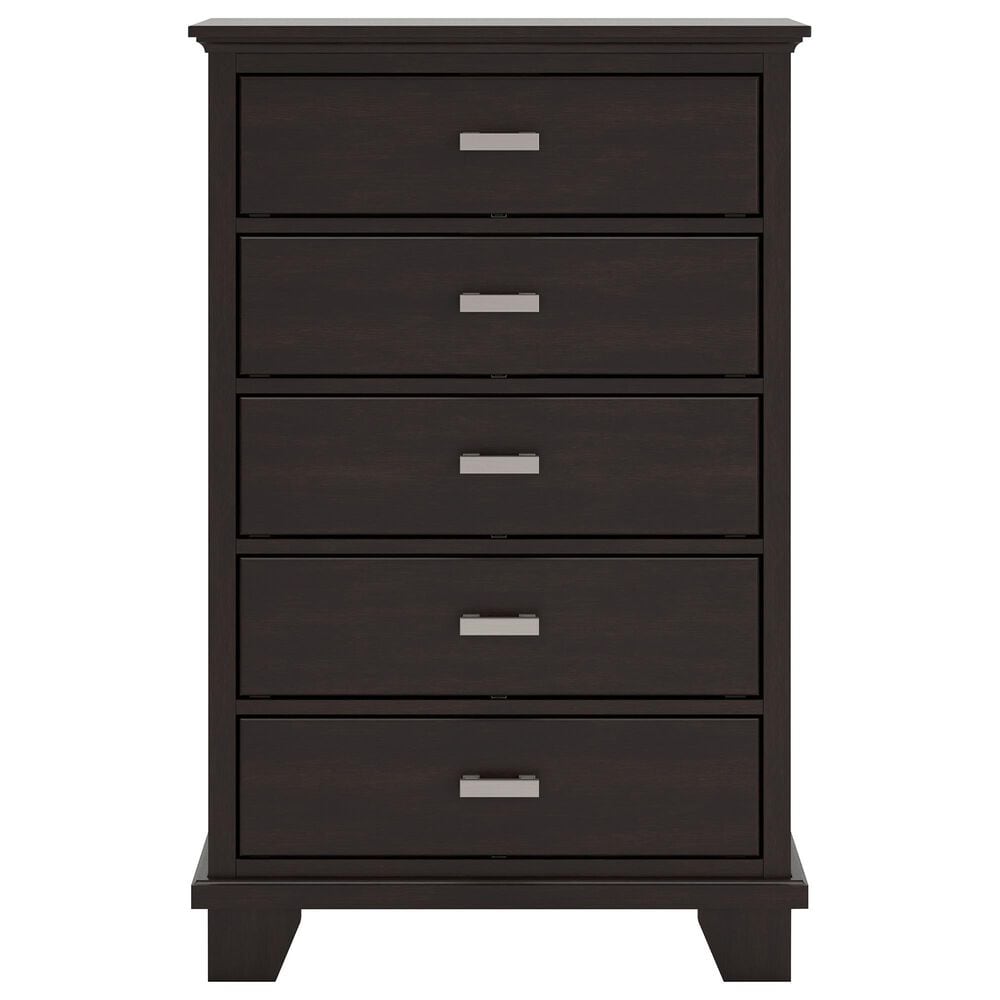 Ashley Covetown 5-Piece Queen Bedroom Set in Dark Brown, , large