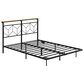 HOMLUX Queen Floating Bed Frame with LED Headboard and Charging Station in Black, , large