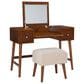 Linon Home Decor Viola Vanity with Stool in Walnut, , large