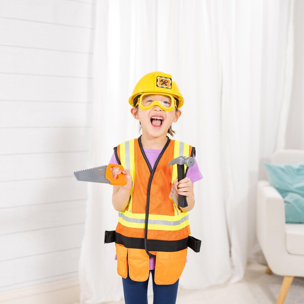 Melissa &amp; Doug Construction Worker Costume Role Play Set, , large