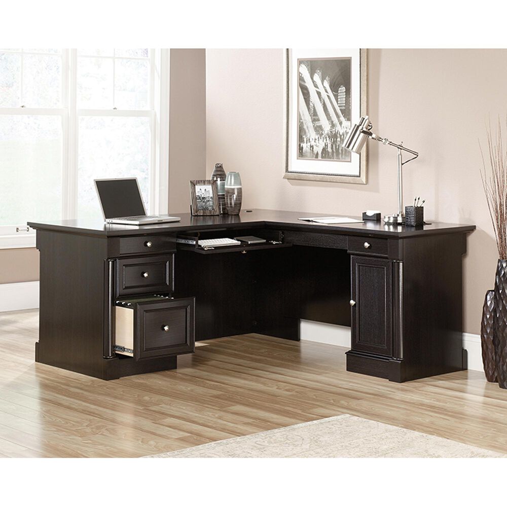 Sauder Palladia L-Shaped Desk in Wind Oak, , large