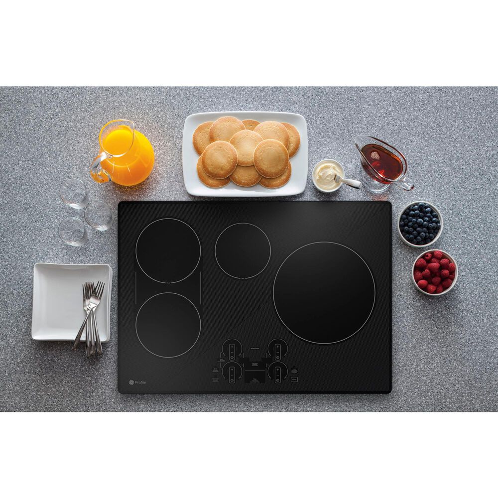 GE Profile 2-Piece Kitchen Package with Stainless Steel 30" Built-In Microwave Combination Wall Oven and Black 30" Energy Star Induction Cooktop, , large
