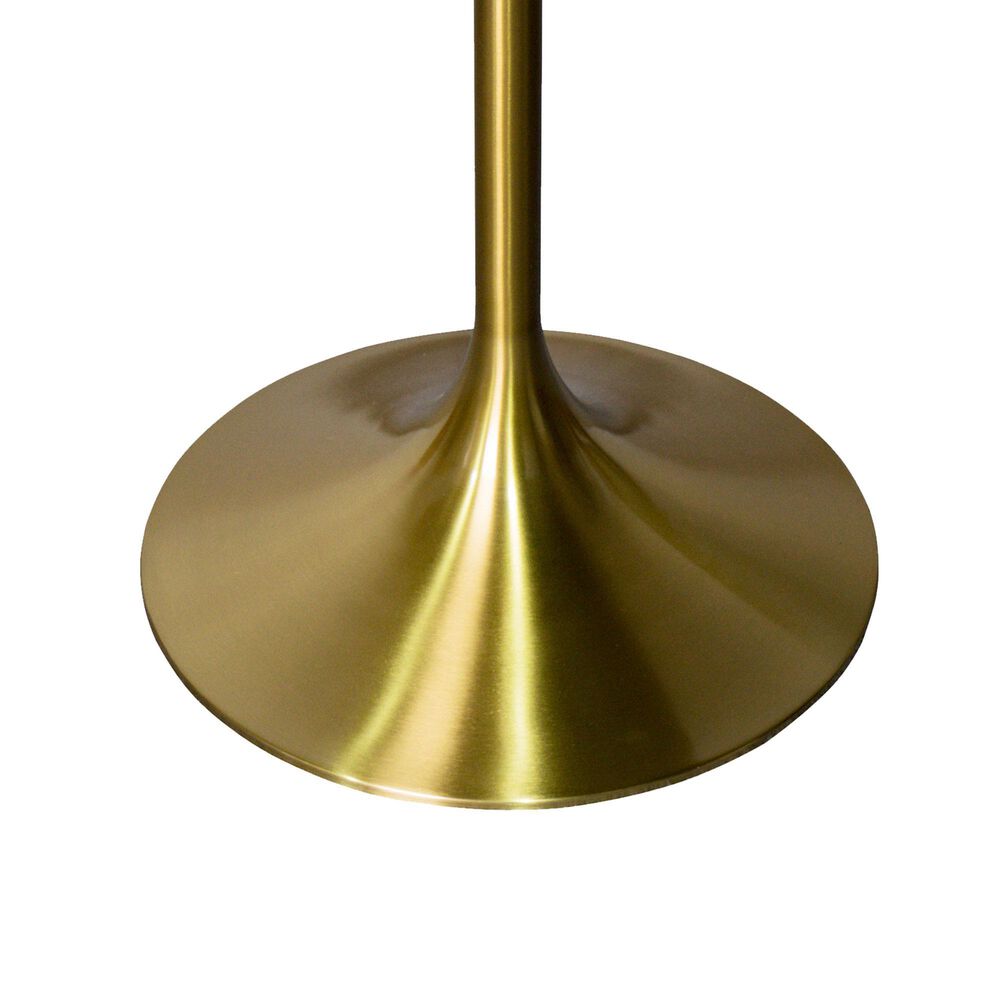 Leisuremod LeisureMod Verve Collection Modern Bar Height Table Brushed Gold Base with 48 Round Dark Walnut MDF Top, , large