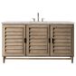 James Martin Vanities Portland 60" Single Bathroom Vanity in Whitewashed Walnut with 3 cm Victorian Silver Quartz Top and Rectangular Sink, , large