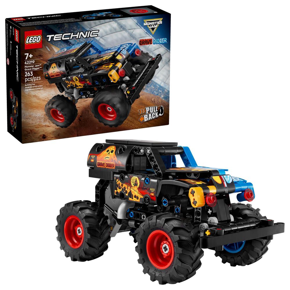 LEGO Technic Monster Jam Grave Digger Fire and Ice Pull-Back Building Set, , large