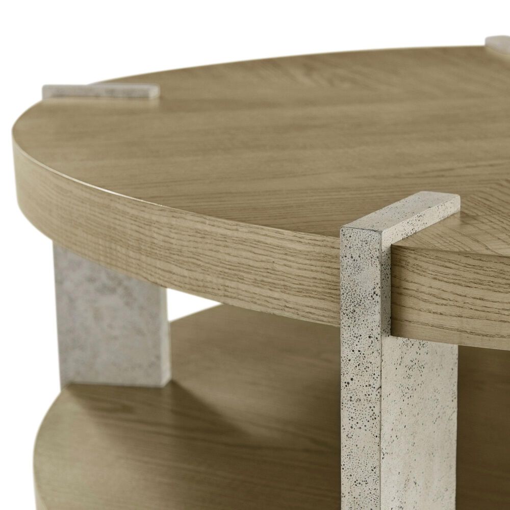 Theodore Alexander Catalina Round Cocktail Table in Dune and Mineral, , large