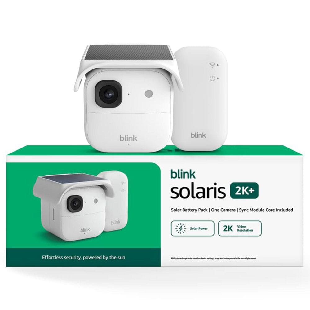 Blink Solaris 2K+ Solar-Powered Security Camera System in White, , large