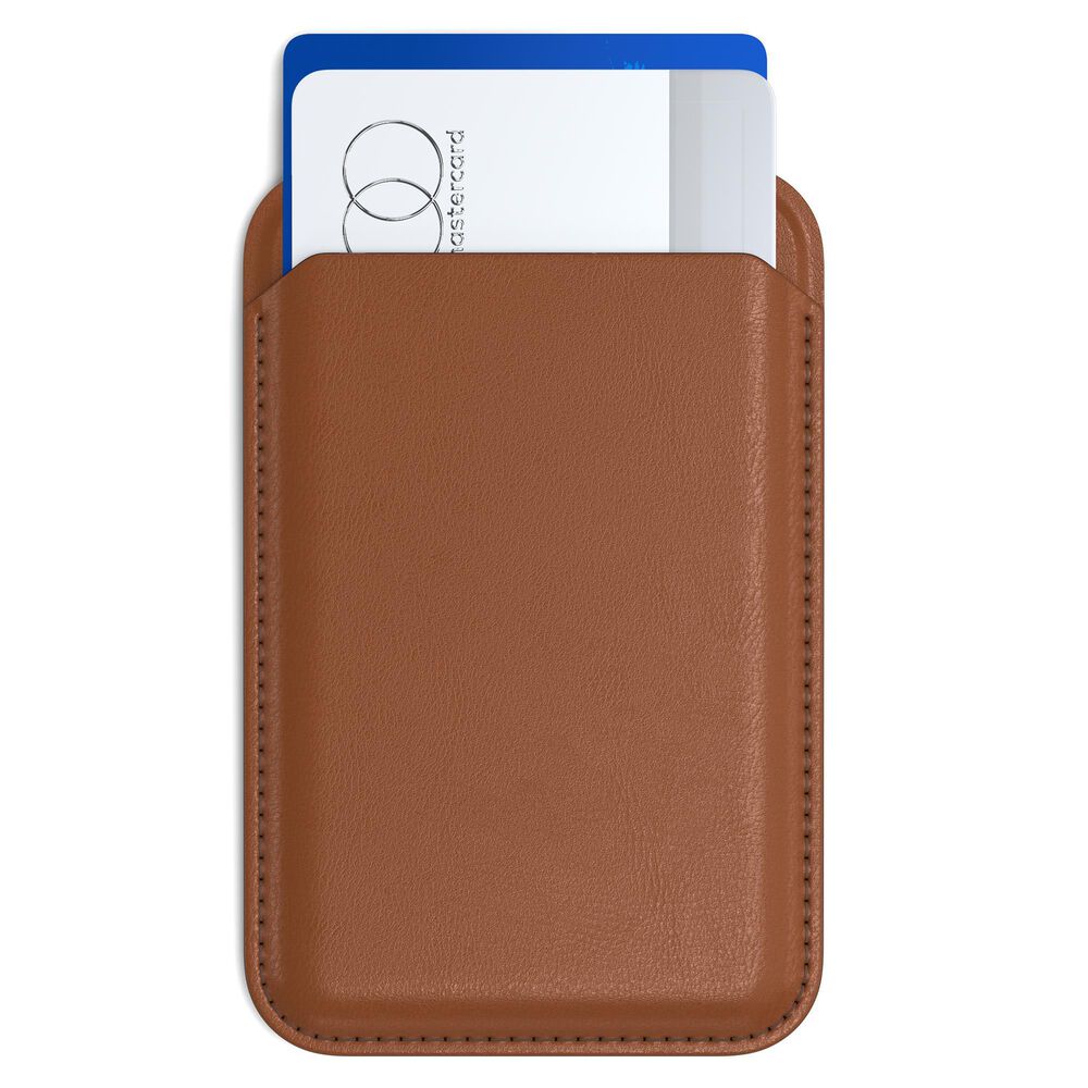 Satechi Vegan Leather Magnetic Wallet Stand in Brown, , large