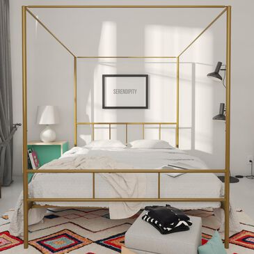 Novogratz Marion Queen Canopy Bed in Gold, , large