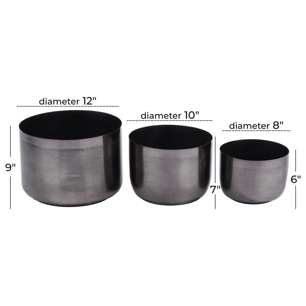 Maple and Jade Planter in Black &#40;Set of 3&#41;, , large