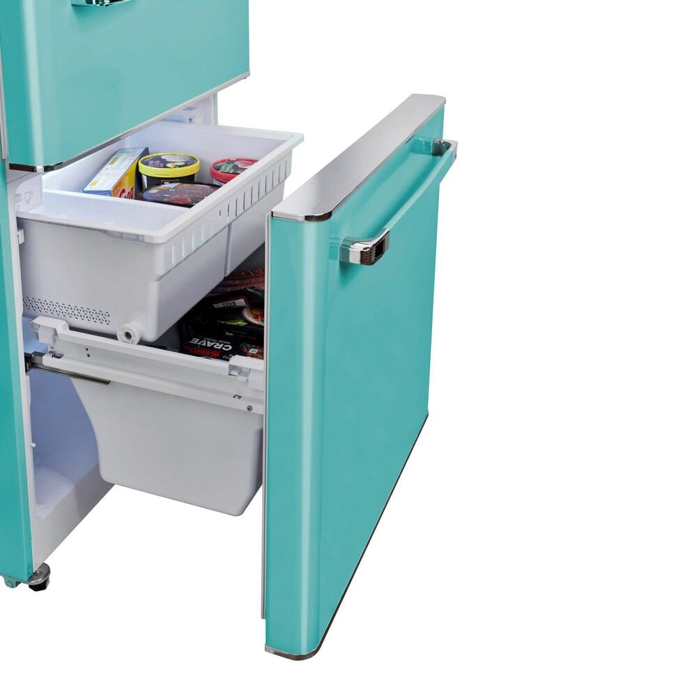 Unique Appliances Classic Retro 18 Cu. Ft Bottom Freezer Refrigerator in Ocean Mist Turquoise, , large