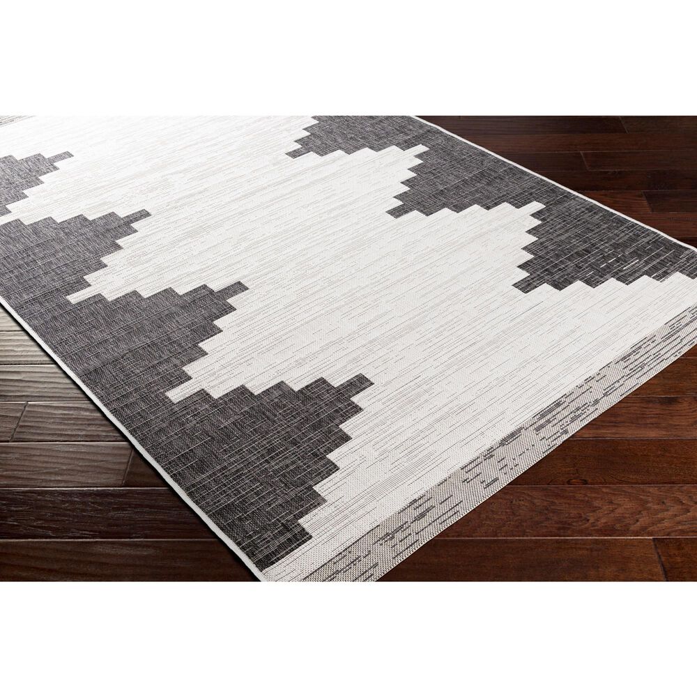 Surya Eagean EAG-2356 Black, Off-White and Charcoal 5&#39;3&quot; x 7&#39;7&quot; Indoor/Outdoor Area Rug, , large