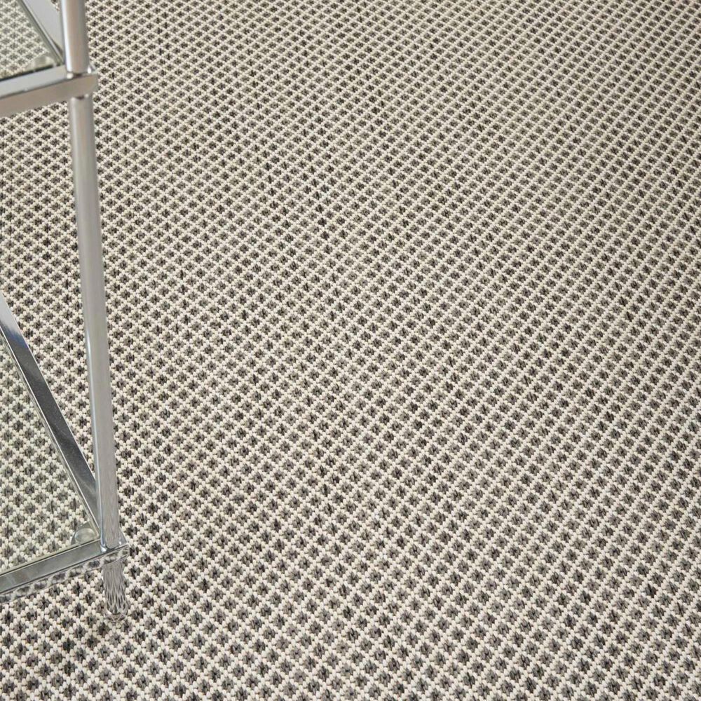 Nourison Courtyard Ivory and Charcoal 5&#39; x 7&#39; Indoor/Outdoor Area Rug, , large