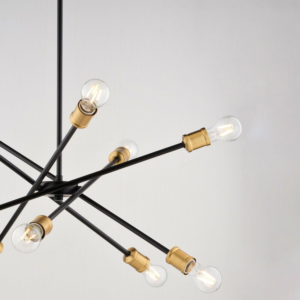 Vaxcel International Co. Ltd. Gresham 10-Light Chandelier in Antique Gold with Matte Black, , large