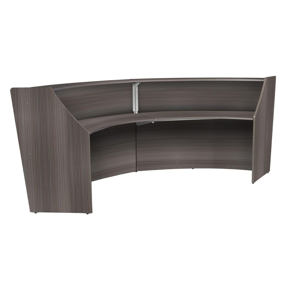 Regency Global Sourcing Marque Reception 2-Piece Desk Workstation Set in Driftwood Grey, , large
