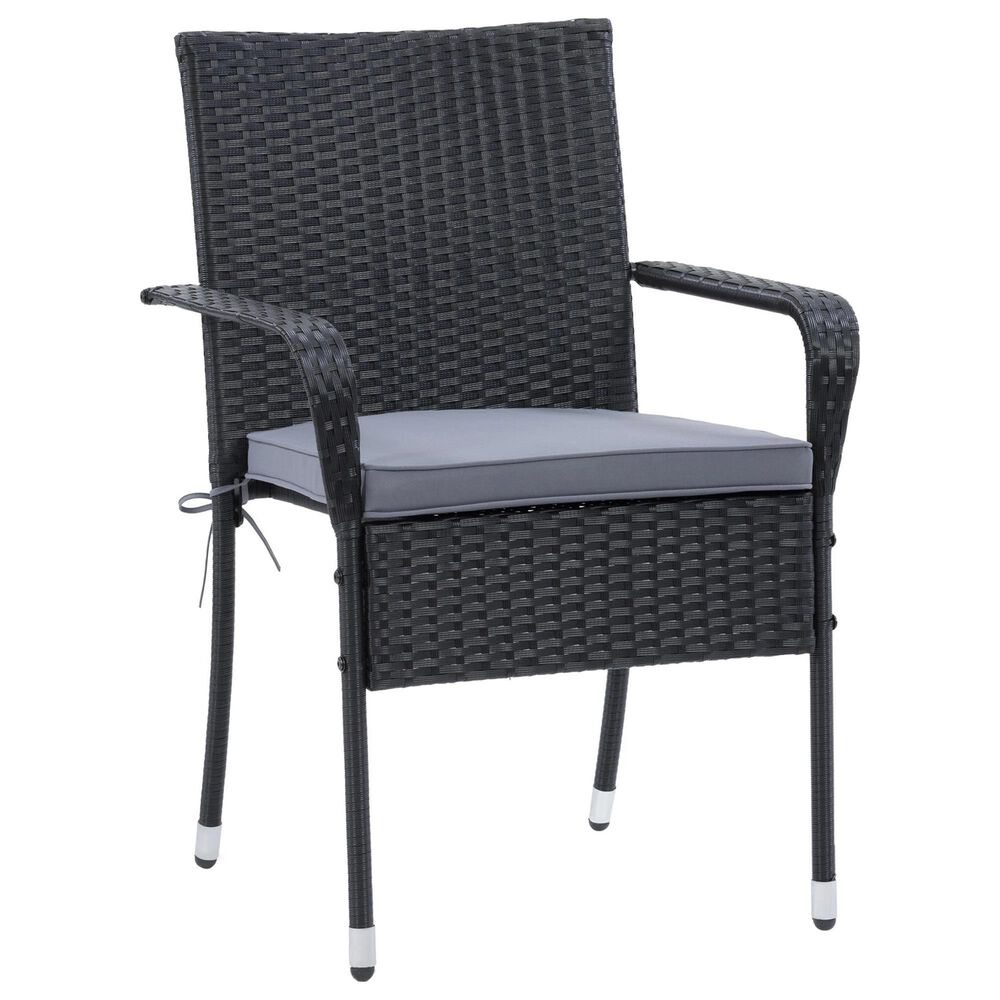 CorLiving Parksville 5-Piece Patio Dining Set in Black/Ash Gray, , large