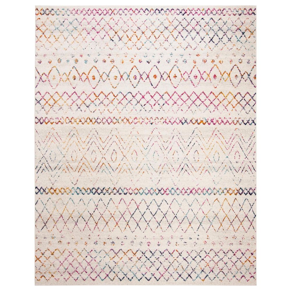 Safavieh Madison MAD798A 10" x 14" Ivory and Fuchsia Area Rug, , large