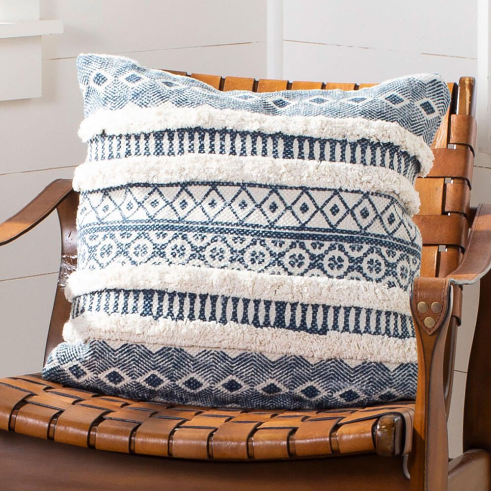Safavieh Terri Pillow in Navy and Beige, , large