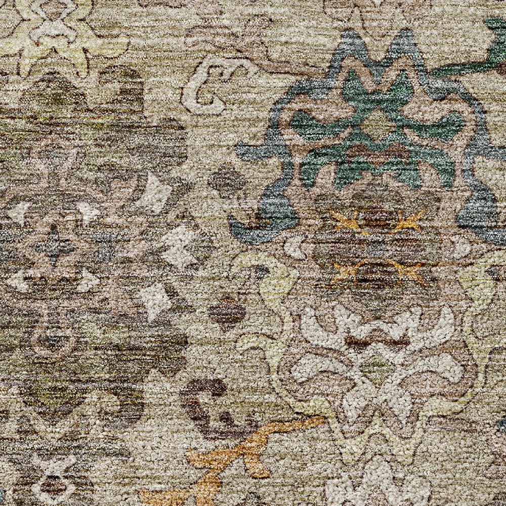 Dalyn Rug Company Silk Road Chocolate, Ivory, Gold, Copper, Blush, Aloe and Wheat 8&#39; Round Area Rug, , large