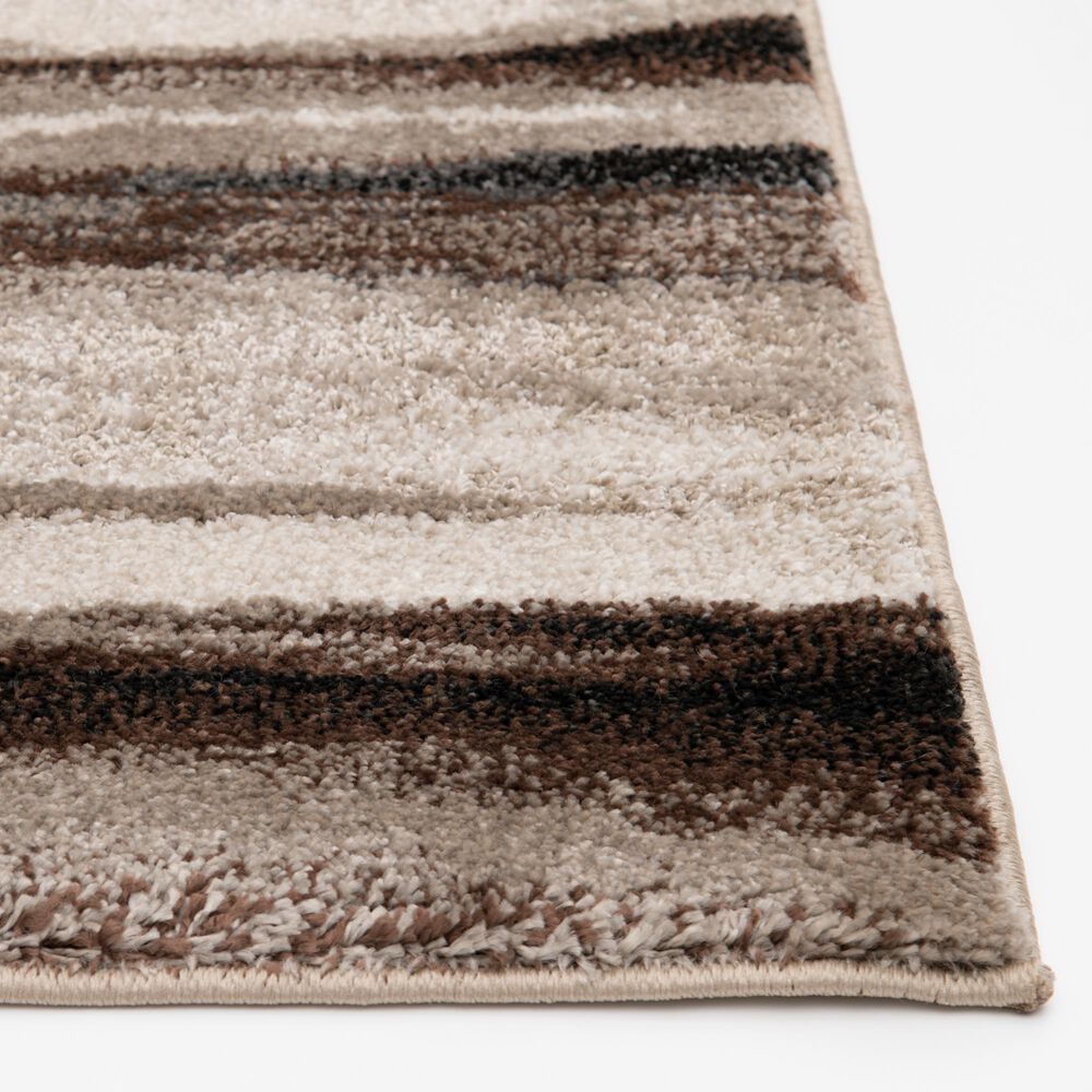 Central Oriental Oklahoma Ottolie White Sand and Truffle 5' x 7'3" Area Rug, , large