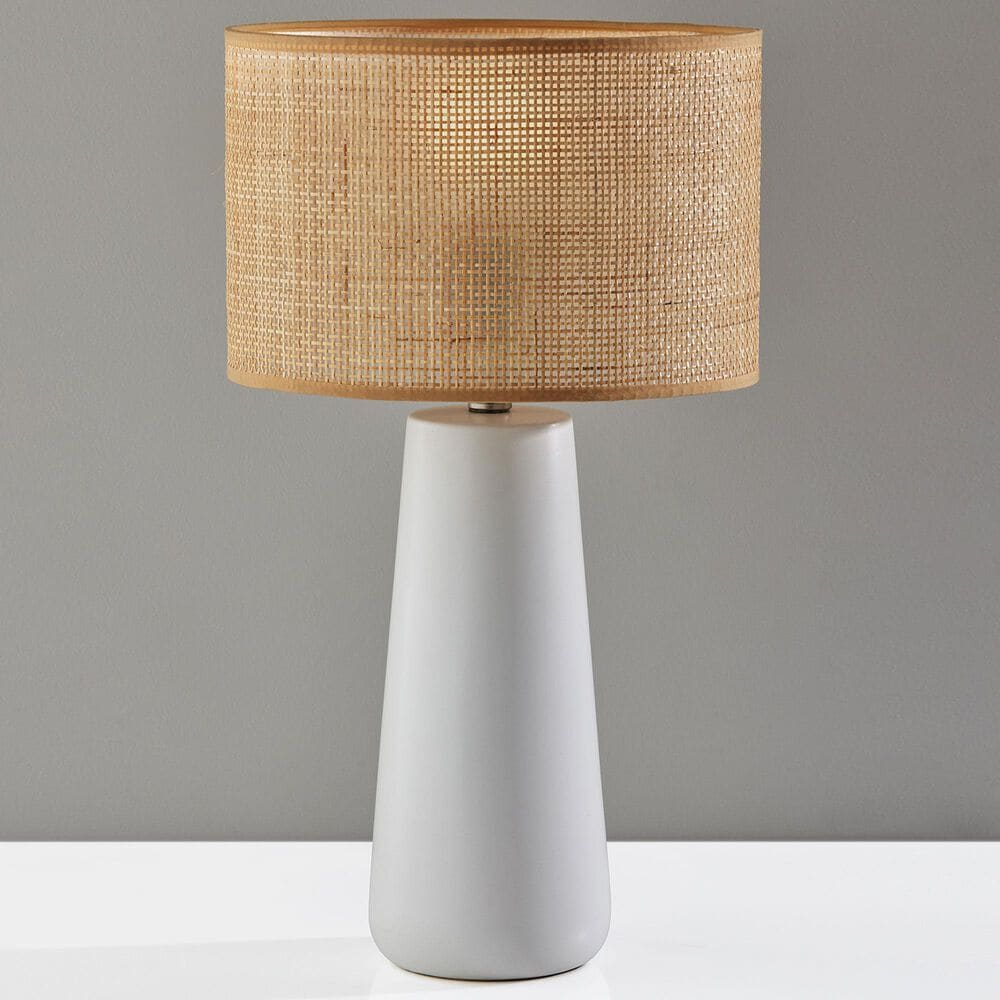 Adesso Sheffield Table Lamp in White, , large