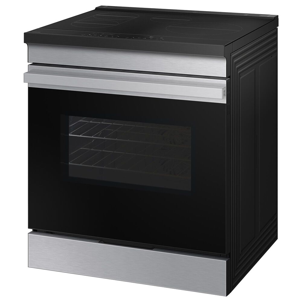 Samsung Bespoke 2-Piece Kitchen Package with 6.3 Cu. Ft. Slide-In Induction Range and 2.1 Cu. Ft. Fingerprint Resistant Over-the-Range Microwave in Stainless Steel, , large