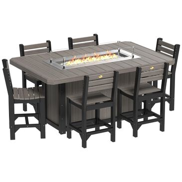 Amish Orchard 7-Piece Fire Table Set in Coastal Gray and Black, , large