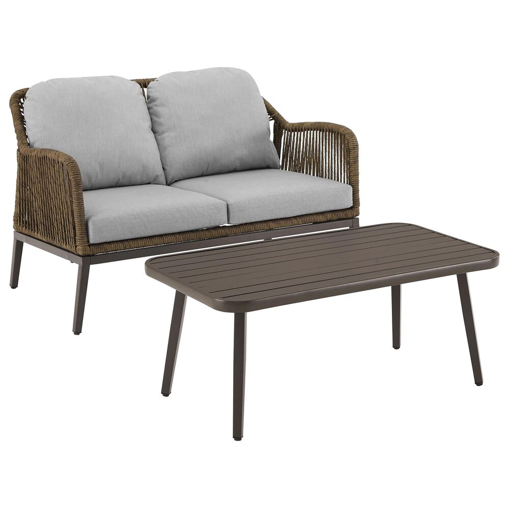 Crosley Furniture Haven 2-Piece Patio Conversation Set in Light Gray, , large