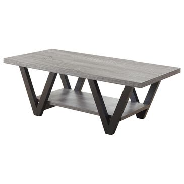 Pacific Landing Higgins V-Shaped Coffee Table in Black and Antique Grey, , large