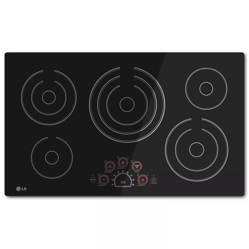 LG 2-Piece Kitchen Package with 4.7 Cu. Ft. Wall Oven and 36&quot; Electric Cooktop in Print Proof Stainless Steel and Black, , large