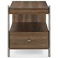 Nicolette Home Baxton Rectangular End Table in Sienna Ridge and Brushed Pewter, , large