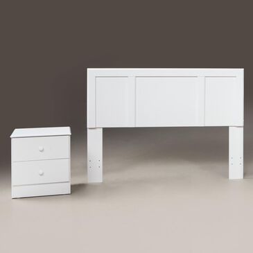Living Essentials Promotional 2 Drawer Nightstand in White, , large