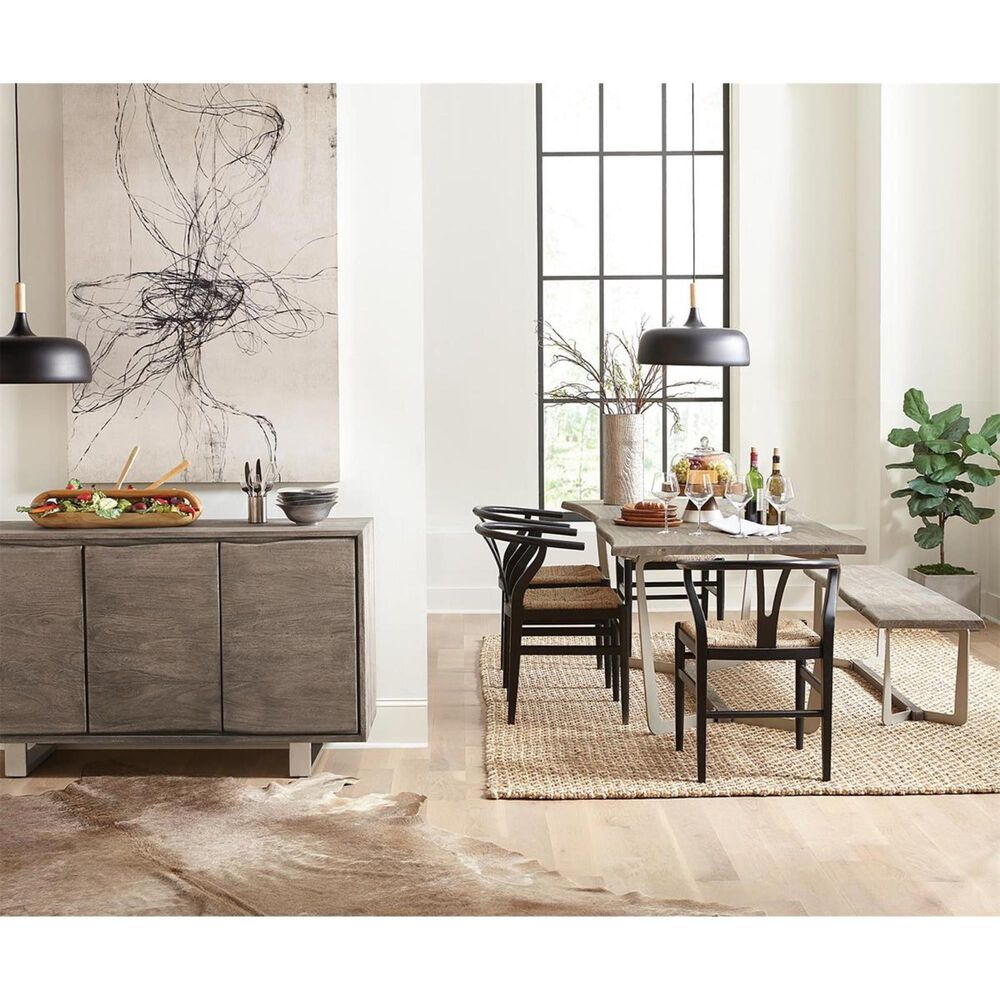 Shannon Hills Waverley Live Edge Bench in Sandblasted Gray Nebraska Furniture Mart