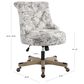 Linon Home Decor Sinclair Office Chair with Floral Gray Cushion in Grey Wash, , large