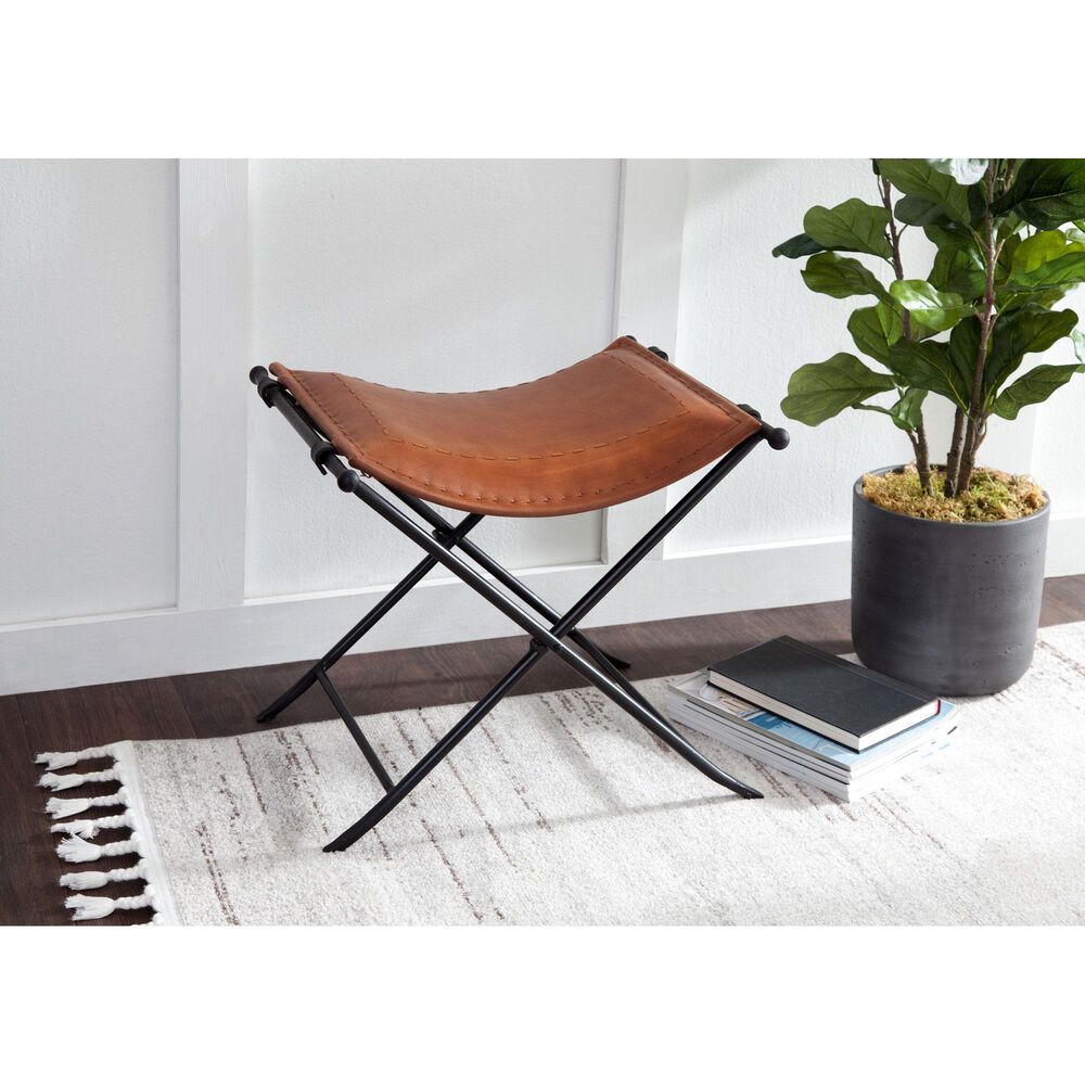 Martin Svensson Home Leather Saddle Seat in Caramel, , large