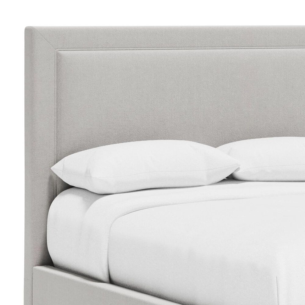 Bernhardt Morgan Queen Upholstered Panel Bed in White and Cream, , large