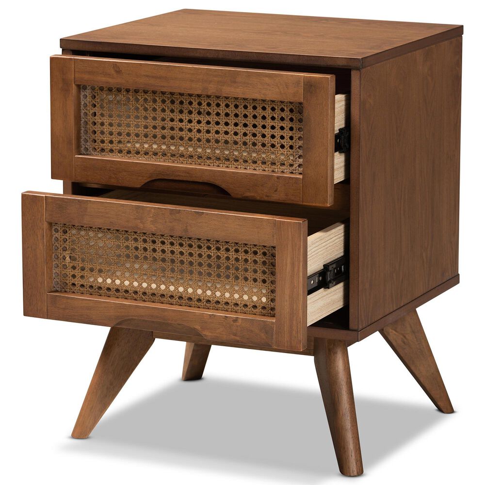 Baxton Studio Barrett 2-Drawer Nightstand in Walnut Brown, , large