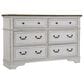 Ashley Blendon 6-Drawer Dresser in Chipped White and Brown, , large