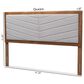 Baxton Studio Iden Queen Panel Headboard with Light Grey Fabric in Walnut Brown, , large