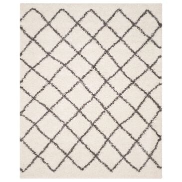 Safavieh Dallas Shag 8" x 10" Ivory and Dark Grey Area Rug, , large