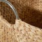 Maple and Jade Large Woven Storage Basket with Ring Metal Handles in Brown, , large