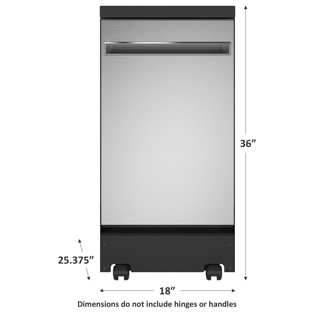 GE Appliances 18&quot; Portable Dishwasher in Stainless Steel, , large