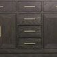 Lexora Home Abbey 60" Double Bathroom Vanity in Brown Oak with 2 cm White Cultured Marble Top and Rectangular Sinks, , large