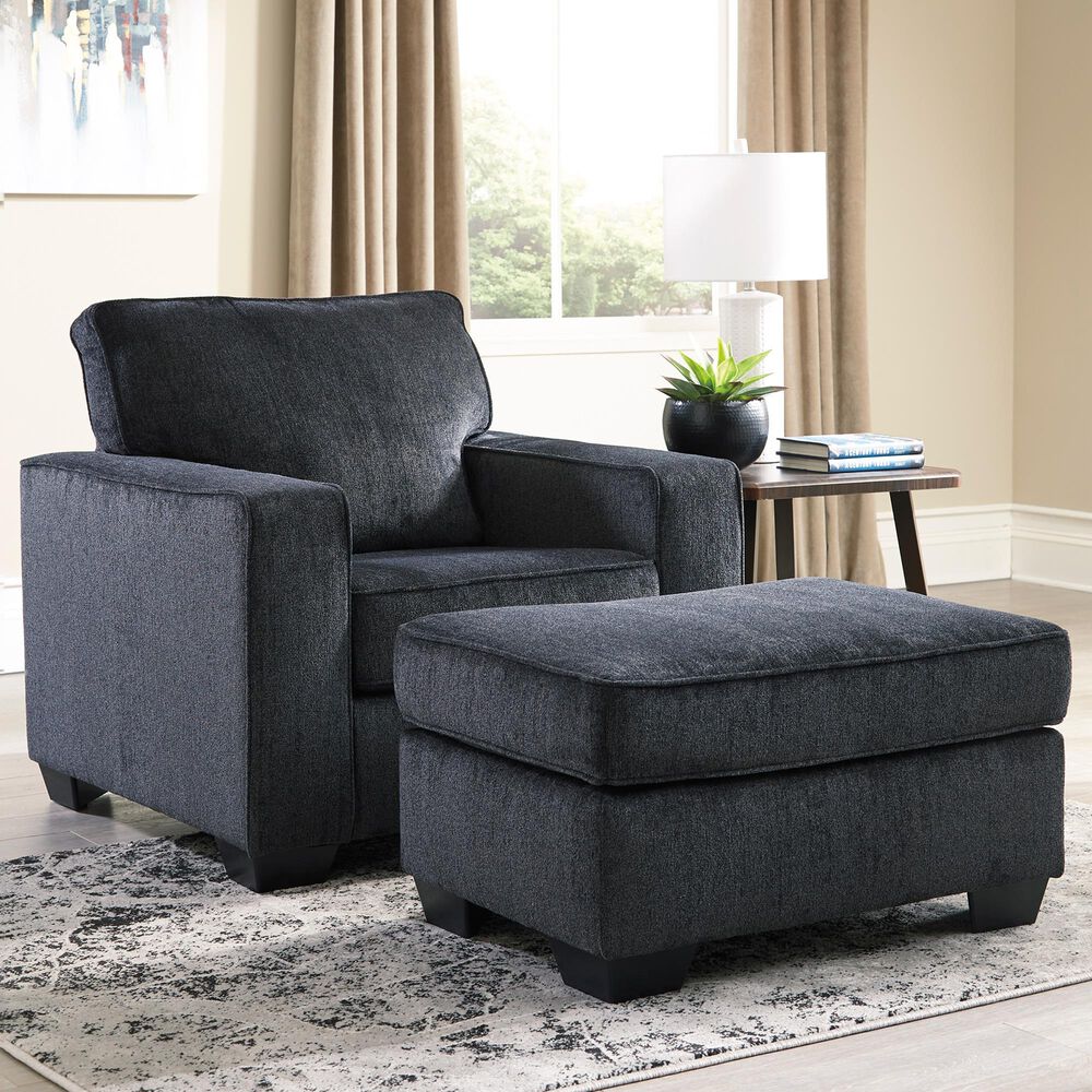 Ashley Altari Chair and Ottoman in Slate, , large