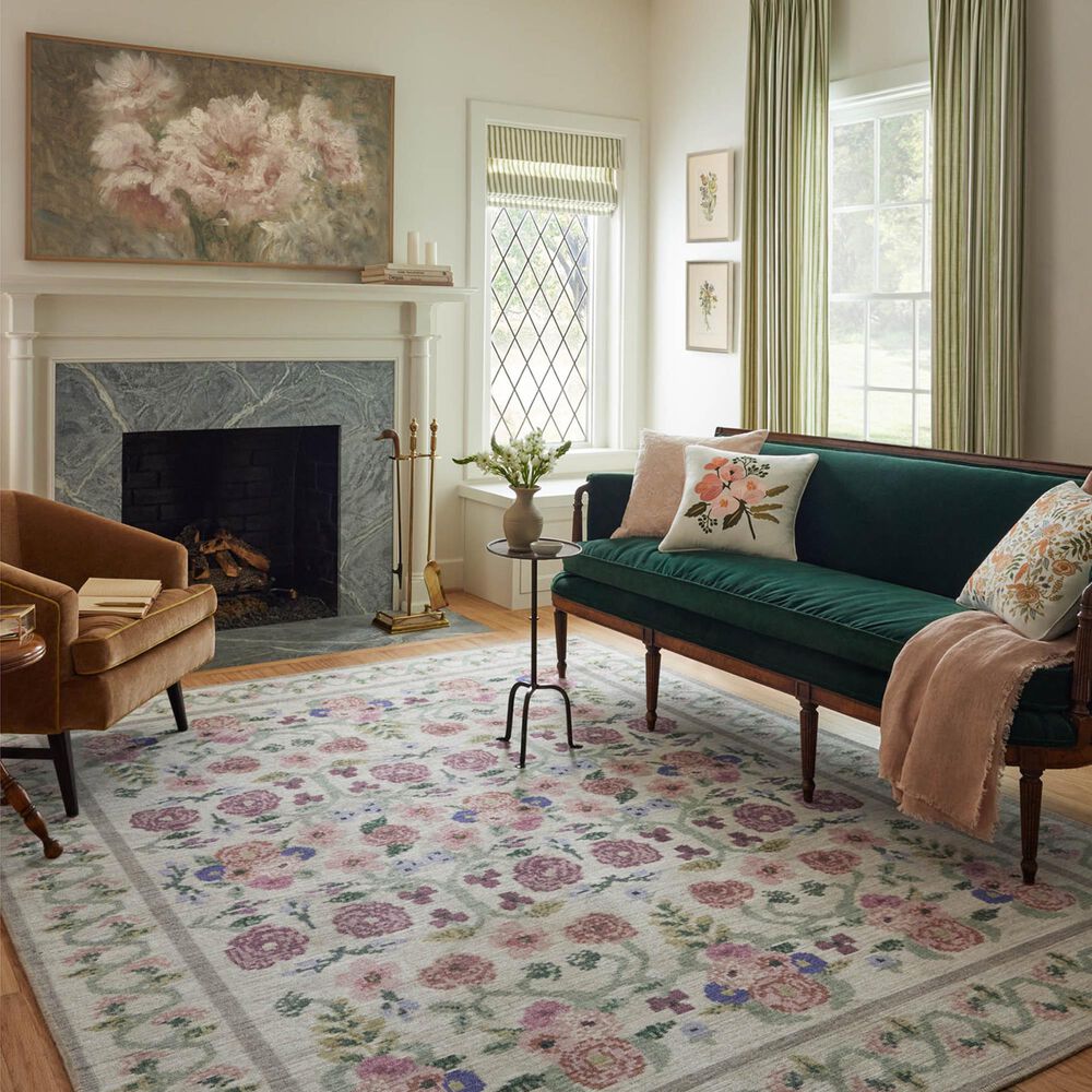 Rifle Paper Co Rosa 7&#39;6&quot; x 9&#39;6&quot; Ivory Area Rug, , large