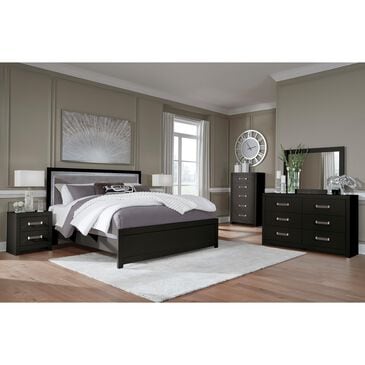 Ashley Maeling 5 Piece King Panel Bedroom Set in Matte Black, , large