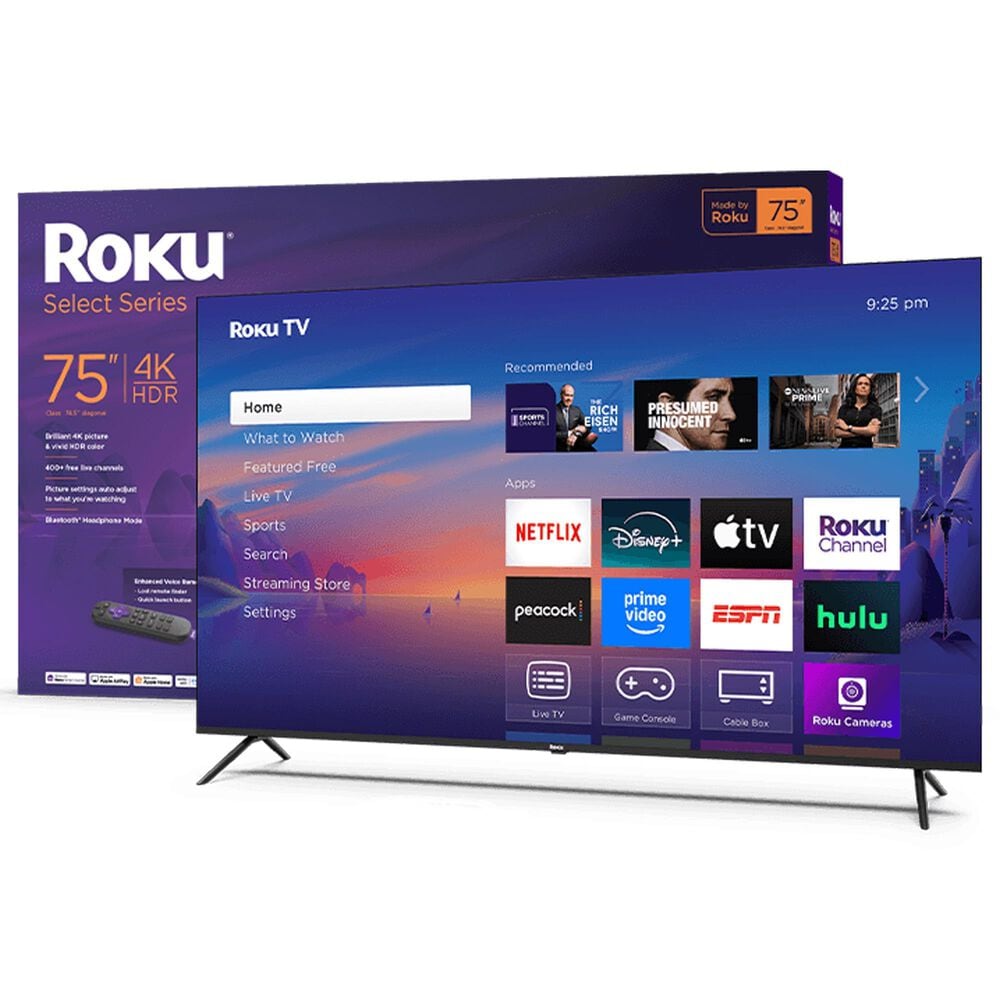 Roku 75" Class Select Series 4K LED in Black - Smart TV, , large
