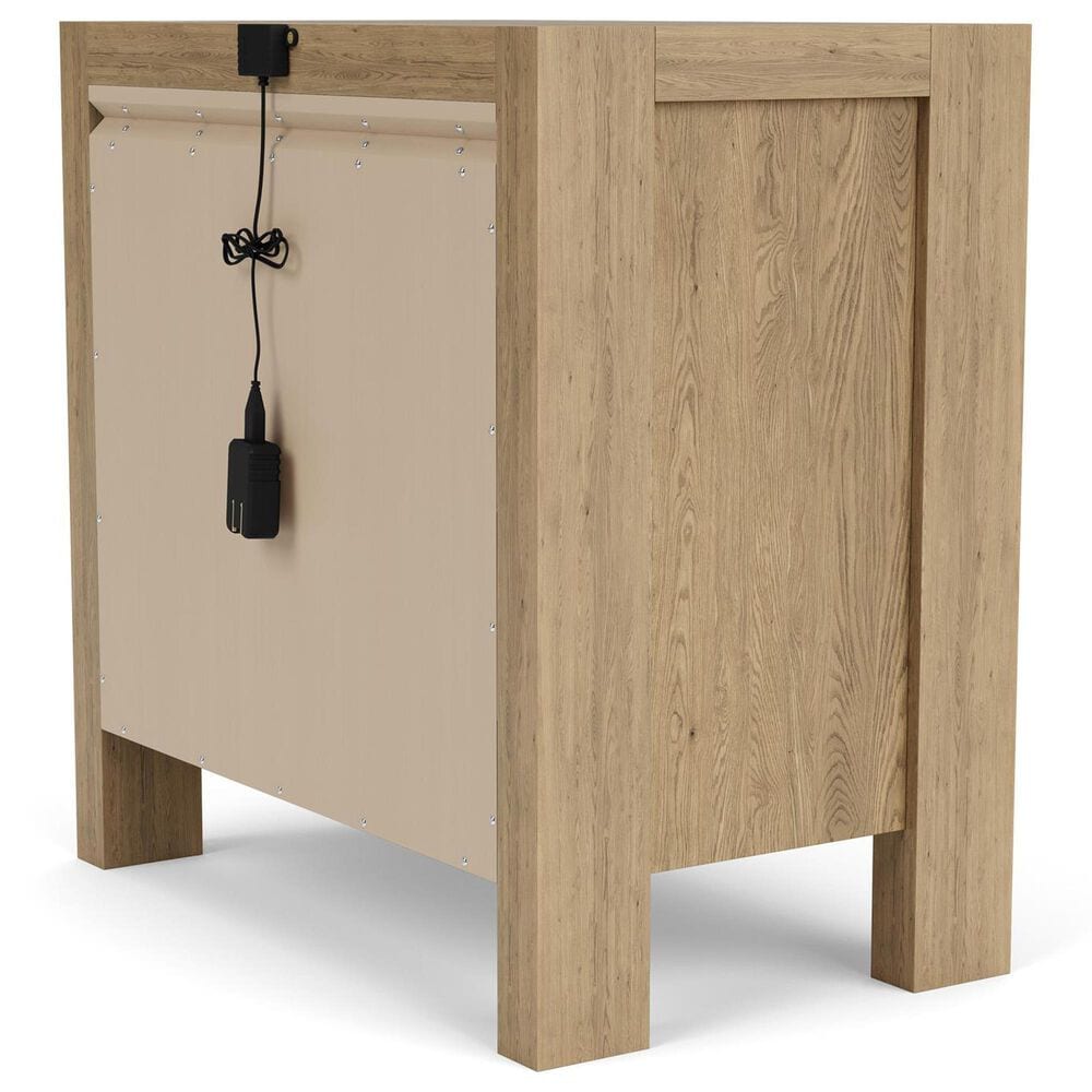 Shannon Hills Davie 3-Piece Queen Upholstered Panel Bed with Nightstand Set in Pale Oak, , large