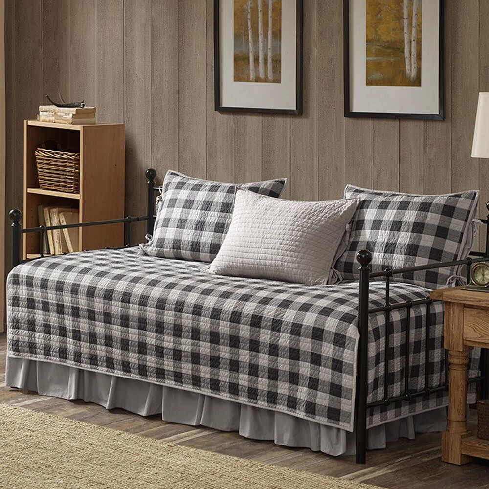 Hampton Park Buffalo Check 5-Piece Daybed Cover Set in Gray, , large