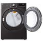 LG 7.4 Cu. Ft. Smart Front Load Electric Dryer with TurboSteam in Black Steel, , large
